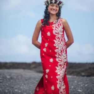 VTG. 70’s MALIHINI PHILODENDRON PRINT COTTON HAWAIIAN MAXI DRESS SIZE XS